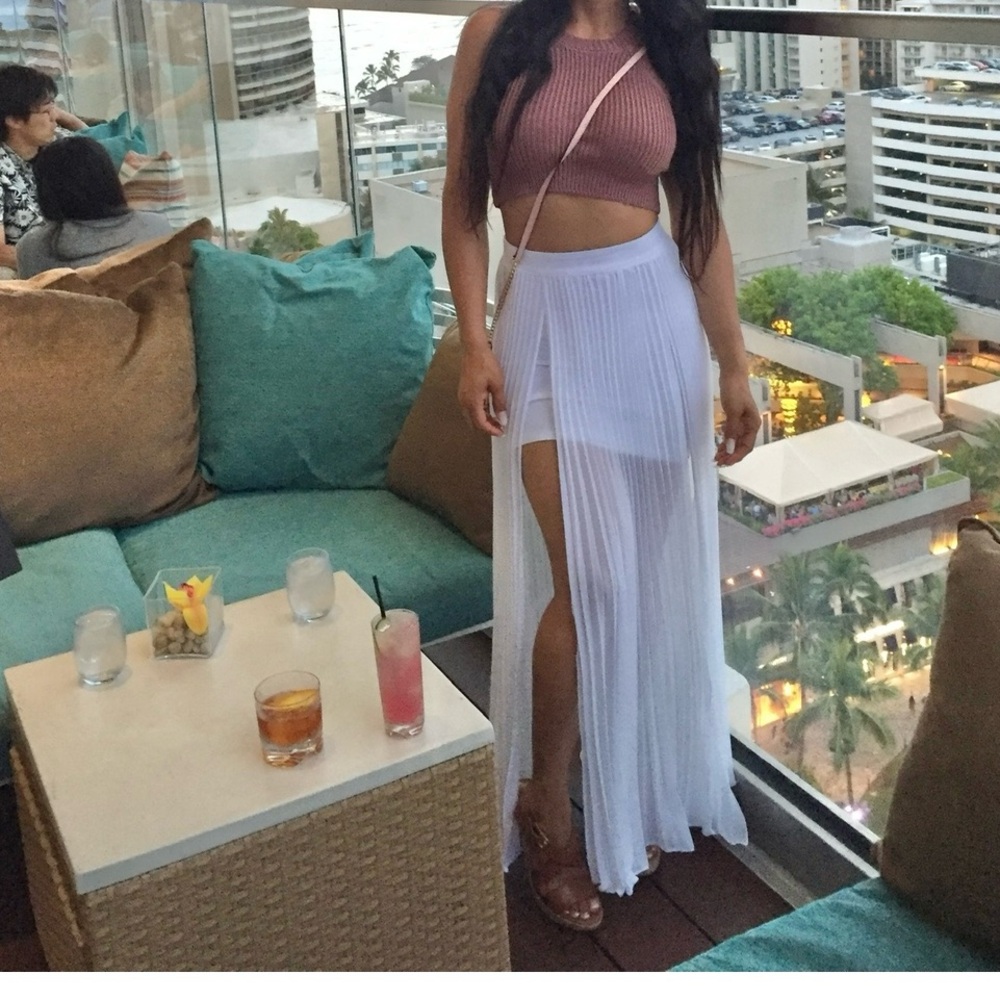 bebe white Maxi Skirt